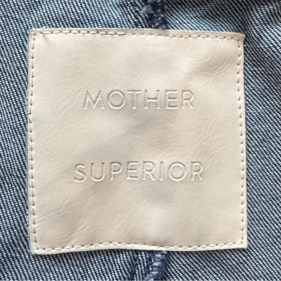 Mother Superior High-Waisted Twister Overall Sneak Punch Buggy Blue Denim Small - Picture 14 of 15